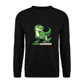 Papasaurus Fête des pères Meilleur papa T-Rex Dinosaure - Sweat-shirt Unisexe - noir - Devant - Alina (178cm) & Michal (187cm)