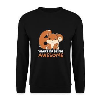 Squirrel for 6th birthday children six years - Unisex Sweatshirt - black - Front - Alina (178cm) & Michal (187cm)