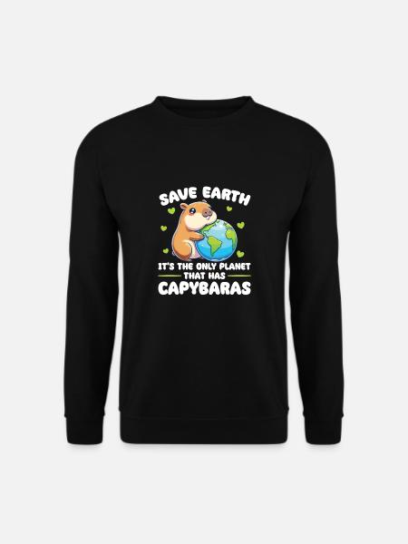 Ist der einzige Planet mit Capybaras Earth Day - Unisex Pullover - Schwarz