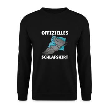 Chemise de nuit officielle Axolotl Cute Animals Relax - Sweat-shirt Unisexe - noir - Devant - Alina (178cm) & Michal (187cm)