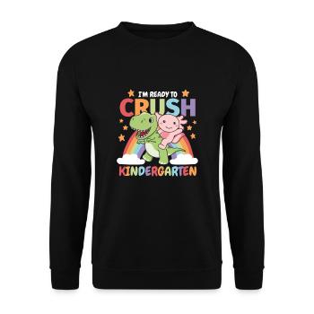Je suis prêt à écraser les enfants de maternelle T-Rex Axolotl - Sweat-shirt Unisexe - noir - Devant - Alina (178cm) & Michal (187cm)