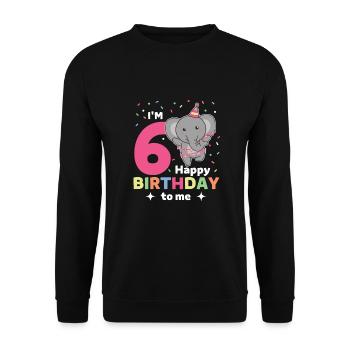 Eléphant pour les enfants de 6 ans - Sweat-shirt Unisexe - noir - Devant - Alina (178cm) & Michal (187cm)