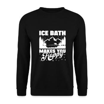 Le bain de glace à l’eau glacée vous rend heureux - Sweat-shirt Unisexe - noir - Devant - Alina (178cm) & Michal (187cm)
