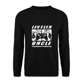 Leveled Up To Uncle You Gonna Be A Uncle - Unisex Pullover - Schwarz - Vorne - Alina (178cm) & Michal (187cm)