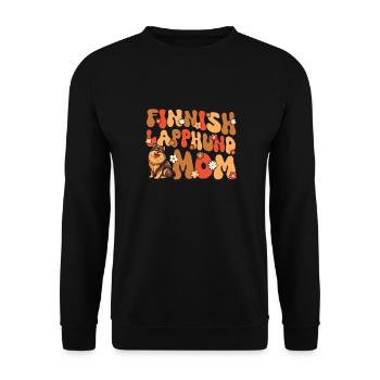 Finnish Lapphund Groovy Lapphund Mom - Unisex Pullover - Schwarz - Vorne - Alina (178cm) & Michal (187cm)