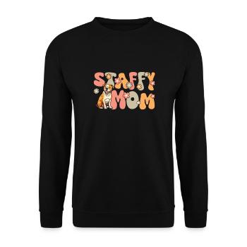 American Staffordshire Terrier Groovy Staffy Maman - Sweat-shirt Unisexe - noir - Devant - Alina (178cm) & Michal (187cm)