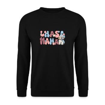 Lhassa Apso Groovy Lhassa Mama - Sweat-shirt Unisexe - noir - Devant - Alina (178cm) & Michal (187cm)