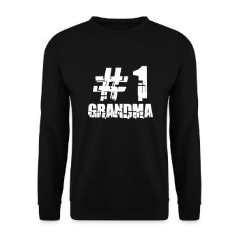 Premier 1# Hashtag Grand-mère Grand-mère Grand-mère Amour - Sweat-shirt Unisexe - noir - Devant - Alina (178cm) & Michal (187cm)