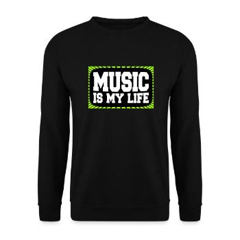 Music Is My Life Musik Ist Mein Leben Liebe Spruch - Unisex Sweatshirt - black - Front - Alina (178cm) & Michal (187cm)