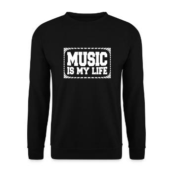 Music Is My Life Musik Ist Mein Leben Liebe Spruch - Unisex Sweatshirt - black - Front - Alina (178cm) & Michal (187cm)