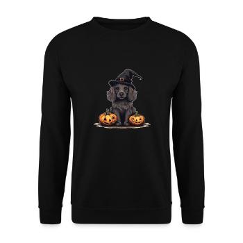 Halloween Witch Hat Pumpkin Dog Cocker Spaniel - Unisex Sweatshirt - black - Front - Alina (178cm) & Michal (187cm)