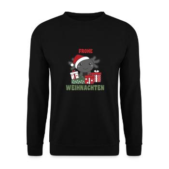 Joyeux Noël Axolotls Réveillon de Noël Axolotls - Sweat-shirt Unisexe - noir - Devant - Alina (178cm) & Michal (187cm)