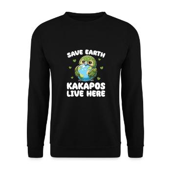 Save the Earth Kakapos live here Earth Day - Unisex Sweatshirt - black - Front - Alina (178cm) & Michal (187cm)