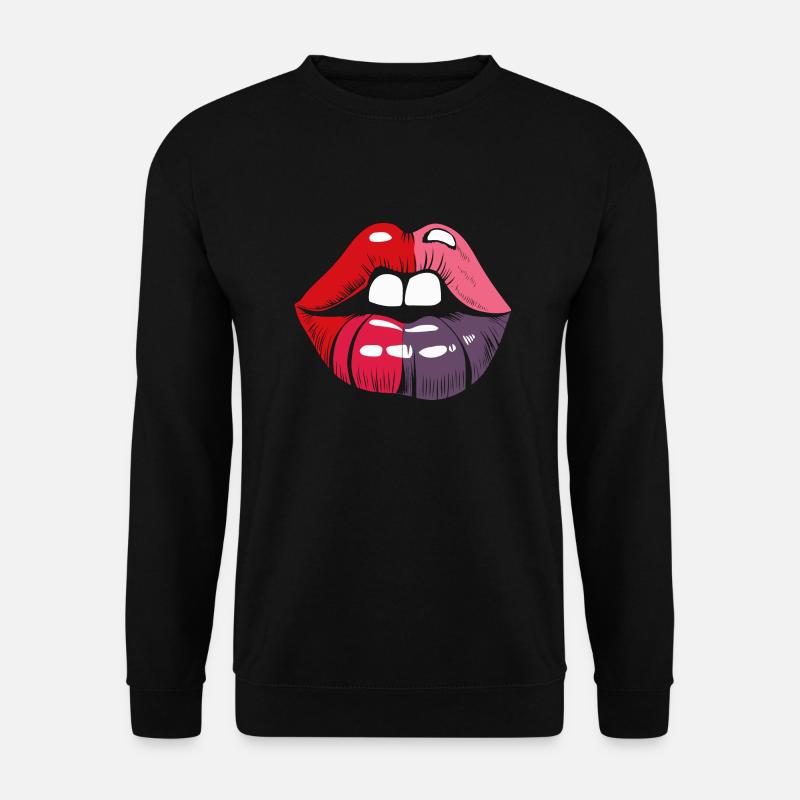 LIPPEN - Unisex Pullover - Schwarz