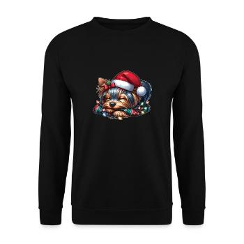 Christmas Hat Christmas Fairy Lights - Unisex Sweatshirt - black - Front - Alina (178cm) & Michal (187cm)