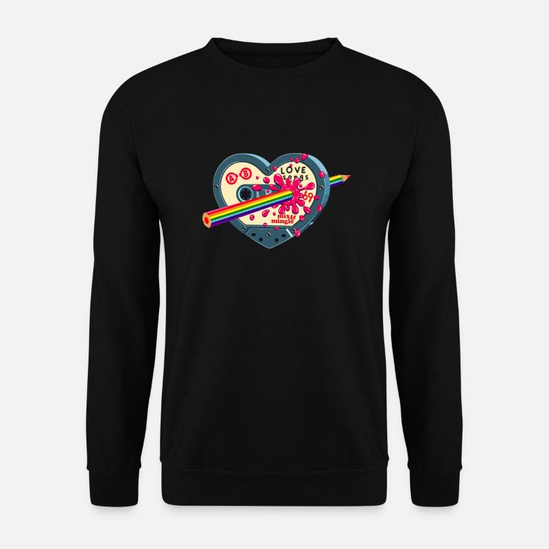 Pride Month LGBTQAI Vintage Kassette Regenbogen - Unisex Pullover - Schwarz
