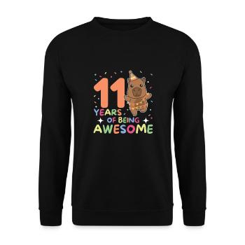 Capybara pour ses 11 ans enfants de onze ans - Sweat-shirt Unisexe - noir - Devant - Alina (178cm) & Michal (187cm)