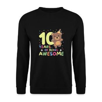 Ours pour ses 10 ans enfants de dix ans - Sweat-shirt Unisexe - noir - Devant - Alina (178cm) & Michal (187cm)