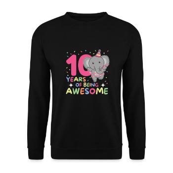 Éléphant pour les enfants de 10 ans - Sweat-shirt Unisexe - noir - Devant - Alina (178cm) & Michal (187cm)