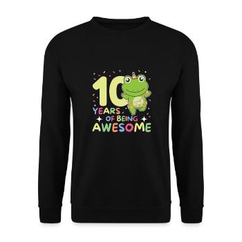 Grenouille pour ses 10 ans Enfants de dix ans - Sweat-shirt Unisexe - noir - Devant - Alina (178cm) & Michal (187cm)