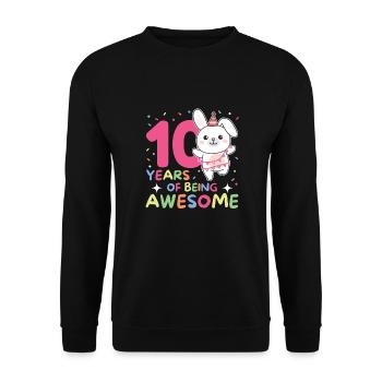 Lapin pour ses 10 ans enfants de dix ans - Sweat-shirt Unisexe - noir - Devant - Alina (178cm) & Michal (187cm)
