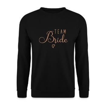 Team bride avec avec un joli coeur - Sweat-shirt Unisexe - noir - Devant - Alina (178cm) & Michal (187cm)