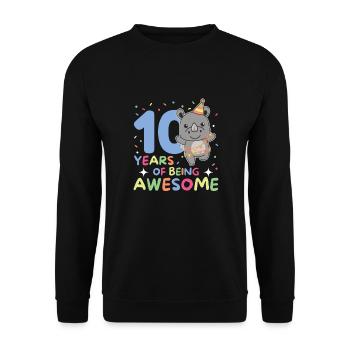 Rhinocéros pour ses 10 ans Enfants de dix ans - Sweat-shirt Unisexe - noir - Devant - Alina (178cm) & Michal (187cm)