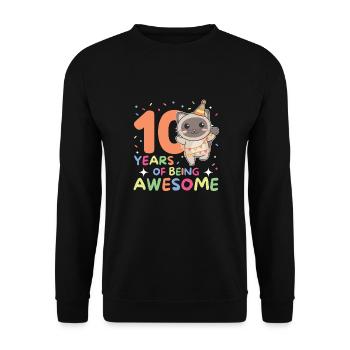 Cat for 10th birthday Children ten years old - Unisex Sweatshirt - black - Front - Alina (178cm) & Michal (187cm)
