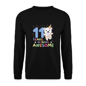Ours polaire pour ses 11 ans Enfants de onze ans - Sweat-shirt Unisexe - noir - Devant - Alina (178cm) & Michal (187cm)