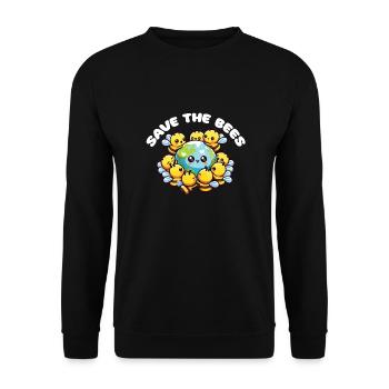 Sauvez la Terre Les abeilles vivent ici Sauvez les abeilles - Sweat-shirt Unisexe - noir - Devant - Alina (178cm) & Michal (187cm)