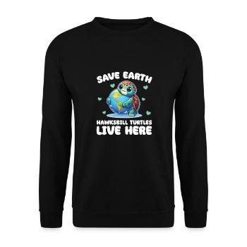 Les tortues imbriquées de Save the Earth sont vivantes - Sweat-shirt Unisexe - noir - Devant - Alina (178cm) & Michal (187cm)