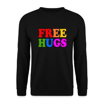 Free hugs - Unisex Sweatshirt - black - Front - Alina (178cm) & Michal (187cm)