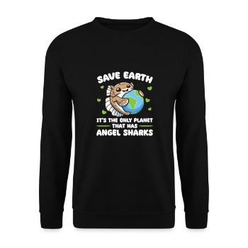 Is the only planet with angel sharks Earth Day - Unisex Sweatshirt - black - Front - Alina (178cm) & Michal (187cm)
