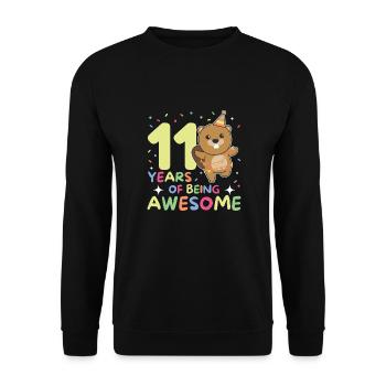 Castor pour son 11e anniversaire Enfants de onze ans - Sweat-shirt Unisexe - noir - Devant - Alina (178cm) & Michal (187cm)