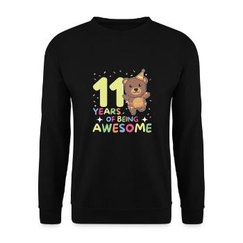 Ours pour ses 11 ans enfants de onze ans - Sweat-shirt Unisexe - noir - Devant - Alina (178cm) & Michal (187cm)