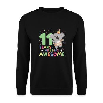 Koala for his 11th birthday children eleven years old - Unisex Sweatshirt - black - Front - Alina (178cm) & Michal (187cm)