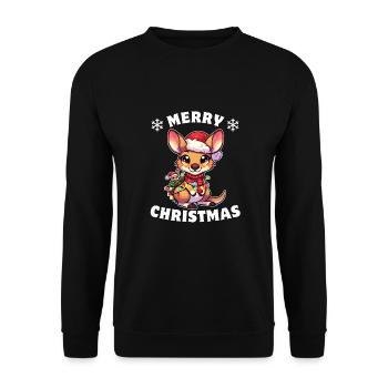 Chapeau de Noël Noël Fée Lumières Kangourou - Sweat-shirt Unisexe - noir - Devant - Alina (178cm) & Michal (187cm)