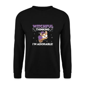 Corgi Halloween Witch Witches I'm Adorable - Unisex Sweatshirt - black - Front - Alina (178cm) & Michal (187cm)