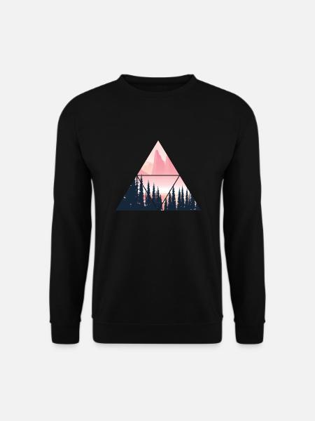 Wald Baum Geschenk Natur Outdoor Geometrie - Unisex Pullover - Schwarz