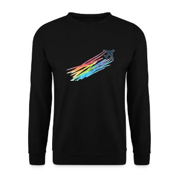 Rainbow Machine - Unisex Pullover - Schwarz - Vorne - Alina (178cm) & Michal (187cm)