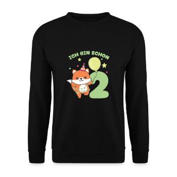 J’ai déjà 2 enfants d’anniversaire de renard - Sweat-shirt Unisexe - noir - Devant - Alina (178cm) & Michal (187cm)