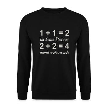 Rechnen - Unisex Pullover - Schwarz - Vorne - Alina (178cm) & Michal (187cm)