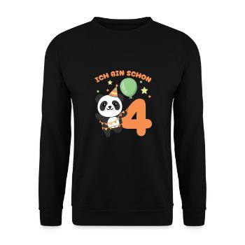 I'm already 4 panda's birthday kids - Unisex Sweatshirt - black - Front - Alina (178cm) & Michal (187cm)