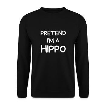 Stell dir vor ich bin ein Hippo Halloween - Unisex Pullover - Schwarz - Vorne - Alina (178cm) & Michal (187cm)