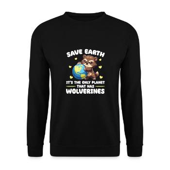 Is the only planet with wolverine Earth Day - Unisex Sweatshirt - black - Front - Alina (178cm) & Michal (187cm)