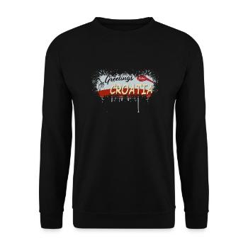 croatia hrvatska croatia hrv hr travel tourism - Unisex Sweatshirt - black - Front - Alina (178cm) & Michal (187cm)
