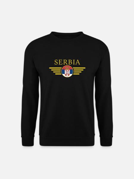 Ich liebe Serbien, Eleganz Stil Design T-Shirt - Unisex Pullover - Schwarz