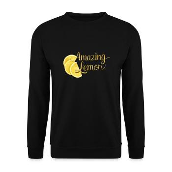 Amazing Lemon - Unisex Sweatshirt - black - Front - Alina (178cm) & Michal (187cm)