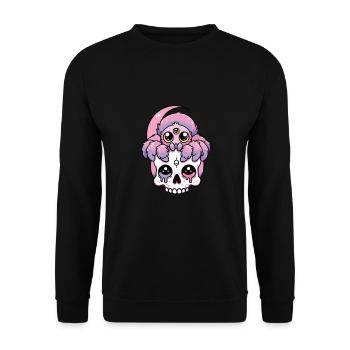 Kawaii Gothique Tarentule Couleurs Pastel Gothique Goth - Sweat-shirt Unisexe - noir - Devant - Alina (178cm) & Michal (187cm)