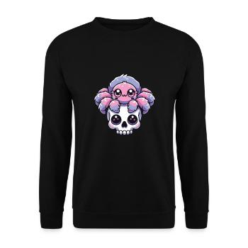Kawaii Gothique Tarentule Couleurs Pastel Gothique Goth - Sweat-shirt Unisexe - noir - Devant - Alina (178cm) & Michal (187cm)